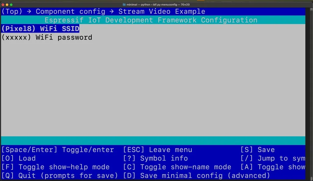 WiFi password configuration