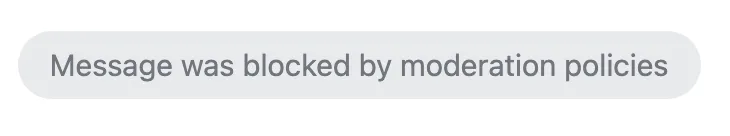 Message Blocked Screenshot