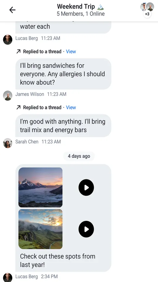 MessagesScreen without the MessageListHeader