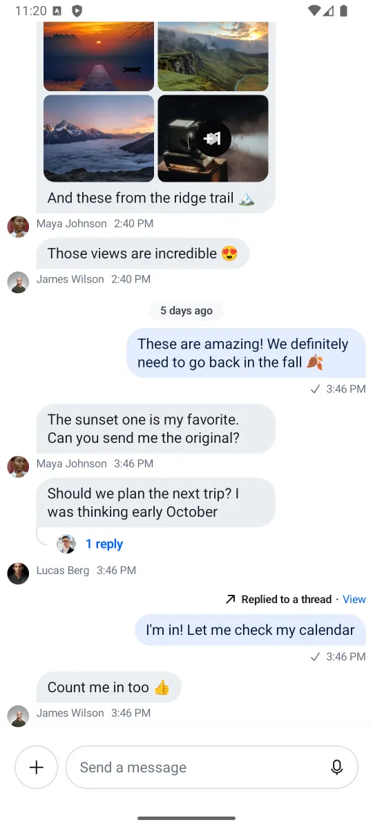 ChannelScreen without the ChannelHeader