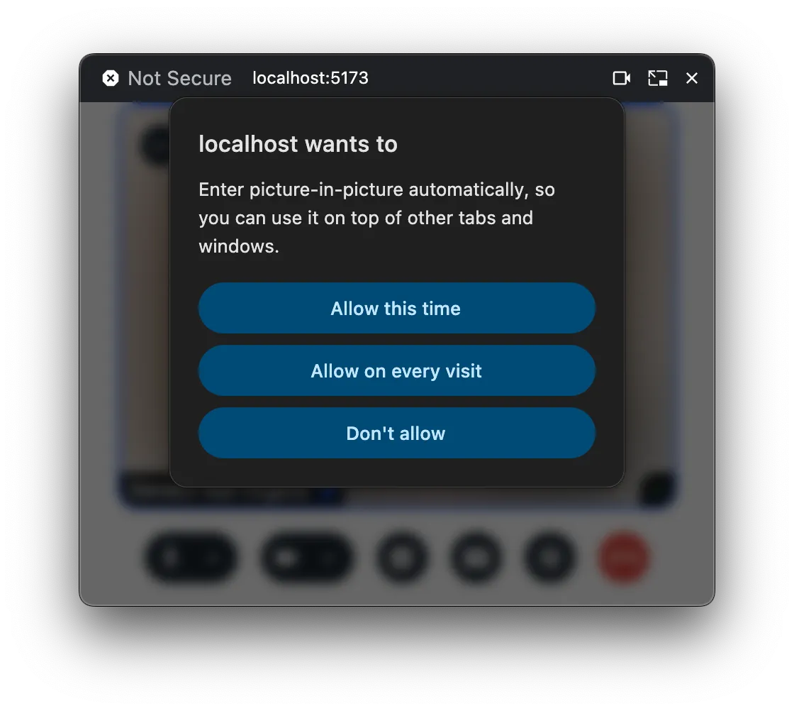 Automatic picture-in-picture permission prompt