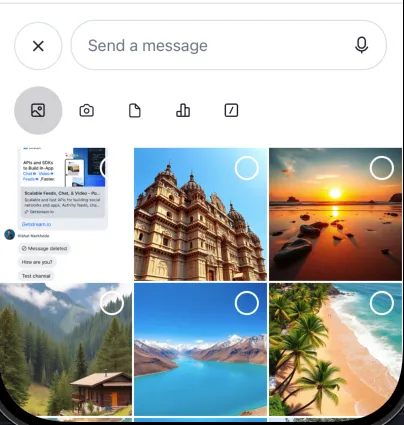 Poll button in attachment picker