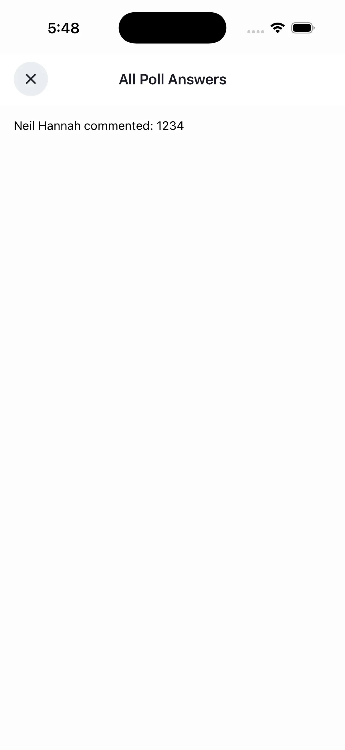 Custom poll answers list with pagination