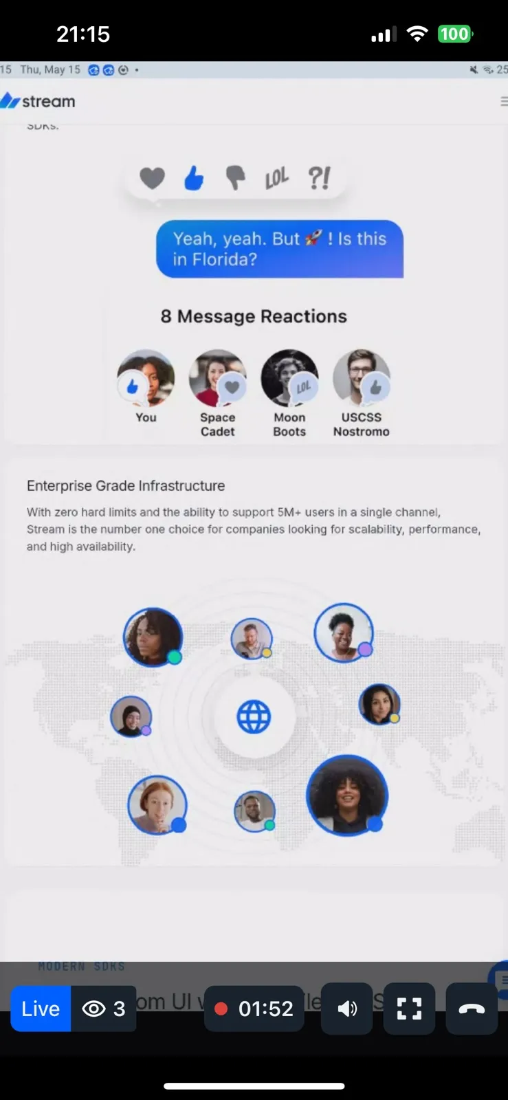 Viewer Livestream Screen Share