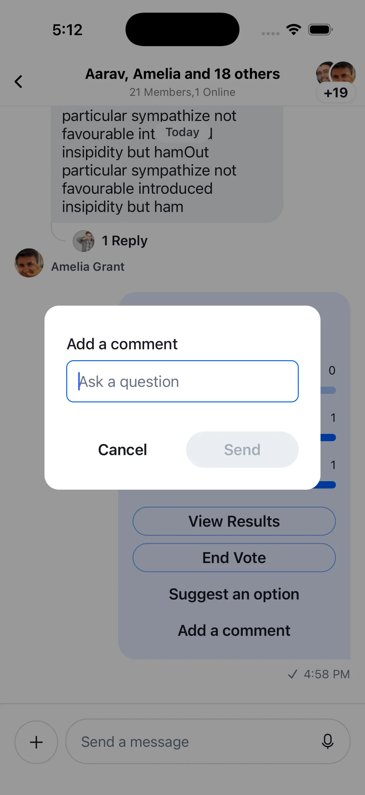 Adding a comment to a poll