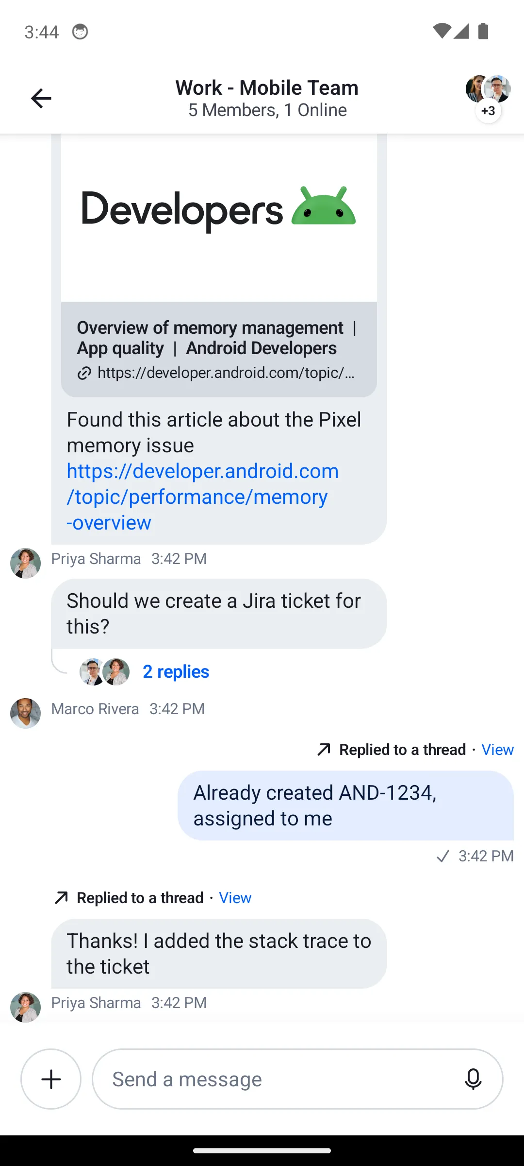 Default MessagesScreen component
