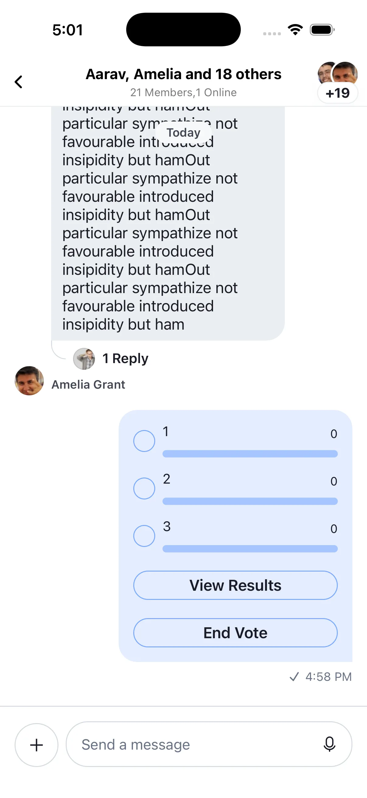 Poll with custom buttons and hidden header