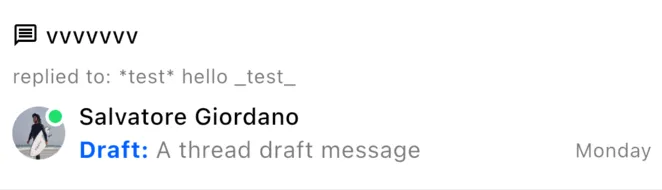 Thread Draft Message
