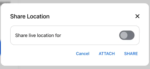 ShareLocationDialog without map