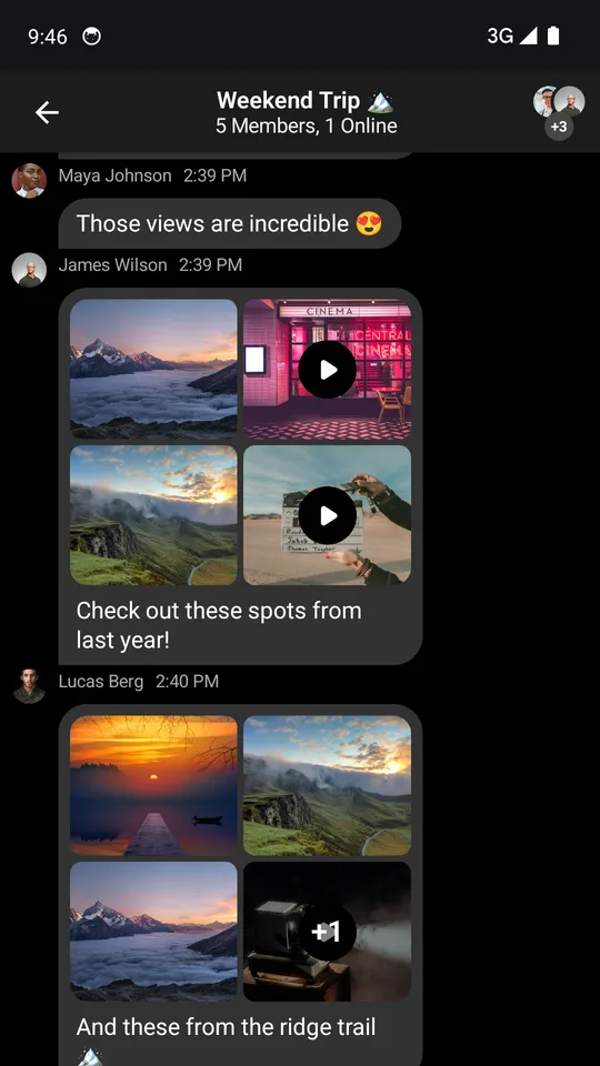 Default Dark Mode MessagesScreen Component