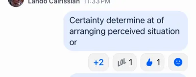 Screenshot of the custom bottom reactions.