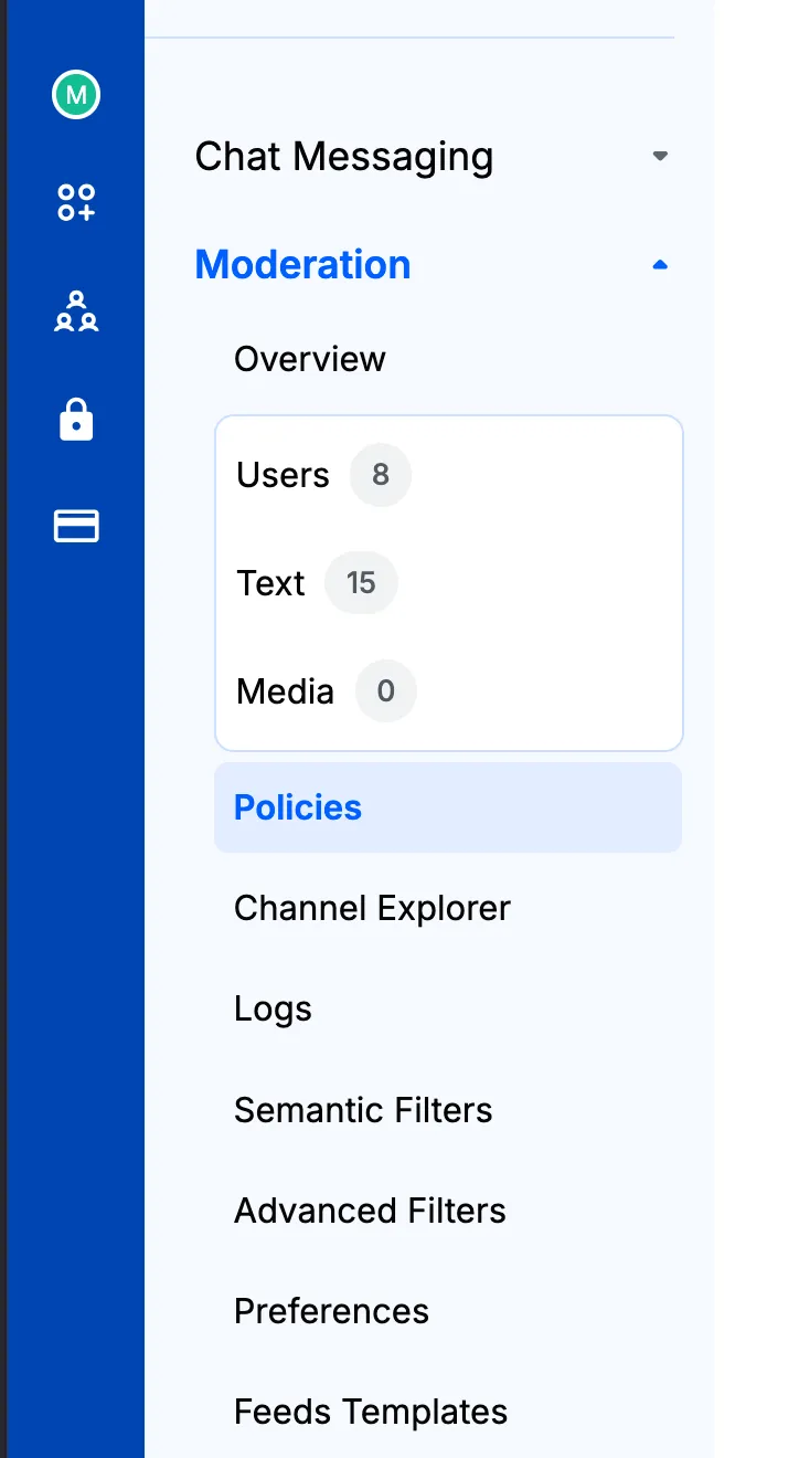 The audio moderation menu in the Stream dashboard