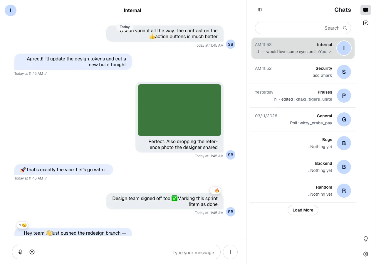Stream Chat React UI Rendered in Right-to-Left Layout