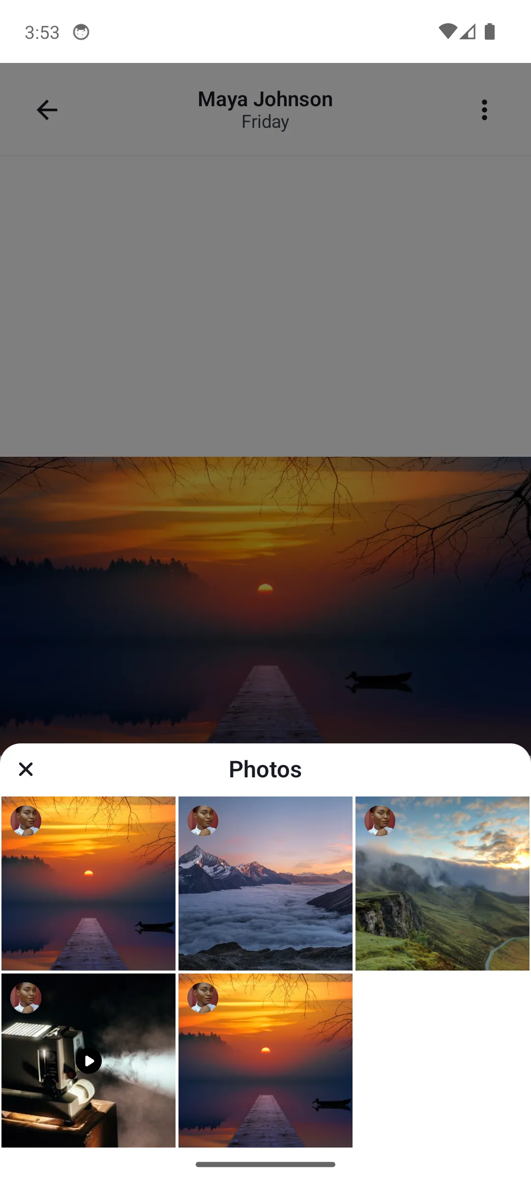 Default Image and Video Attachment Gallery with Overview Light Mode