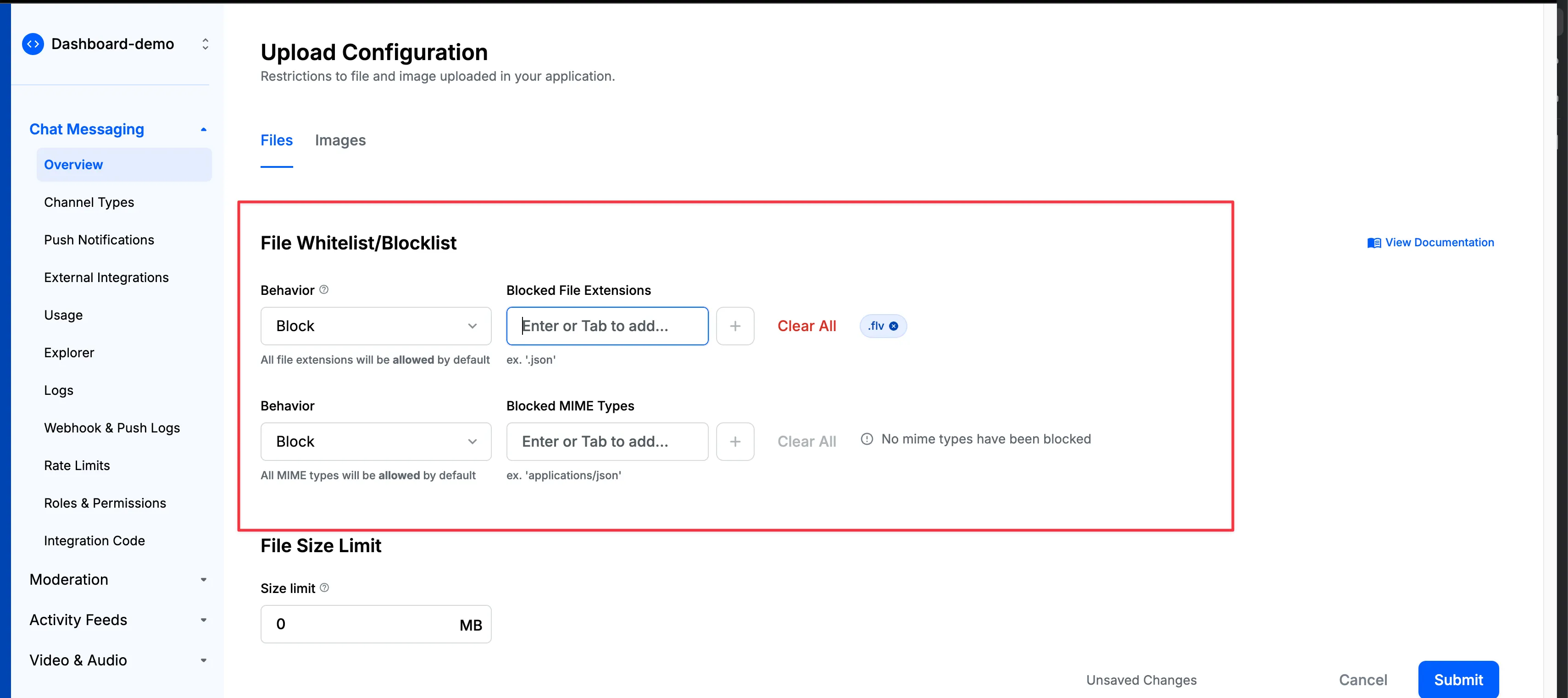 File Upload Whitelist/Blocklists