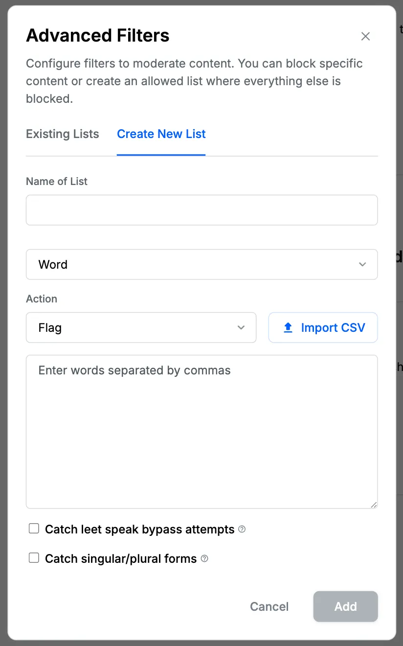Create a new Blocklist