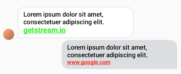 Custom Message Link Style