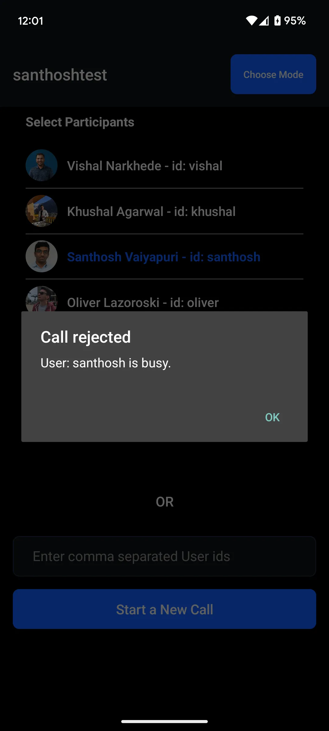 Reject call when busy