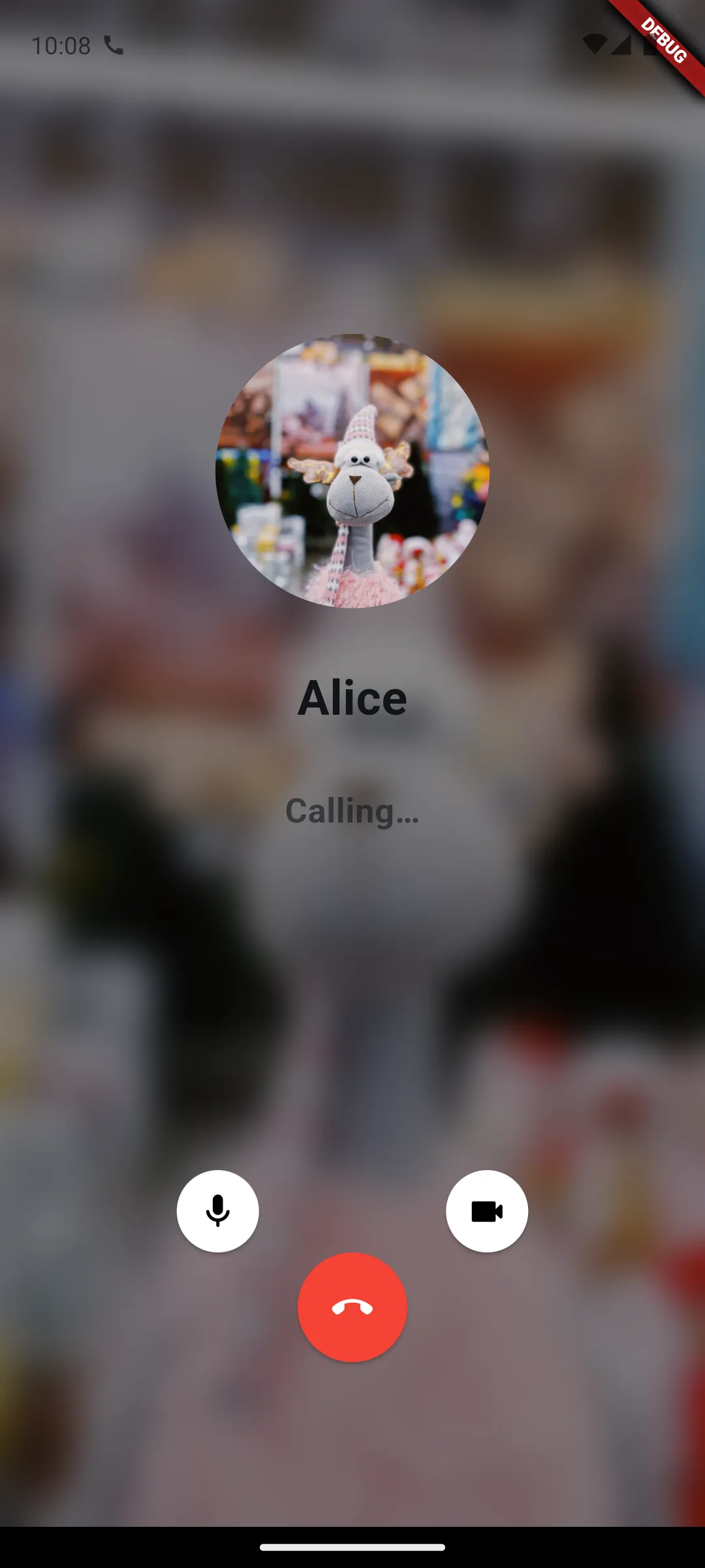 Preview of Outgoing Call Screen