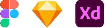 figma, sketch and xd logos