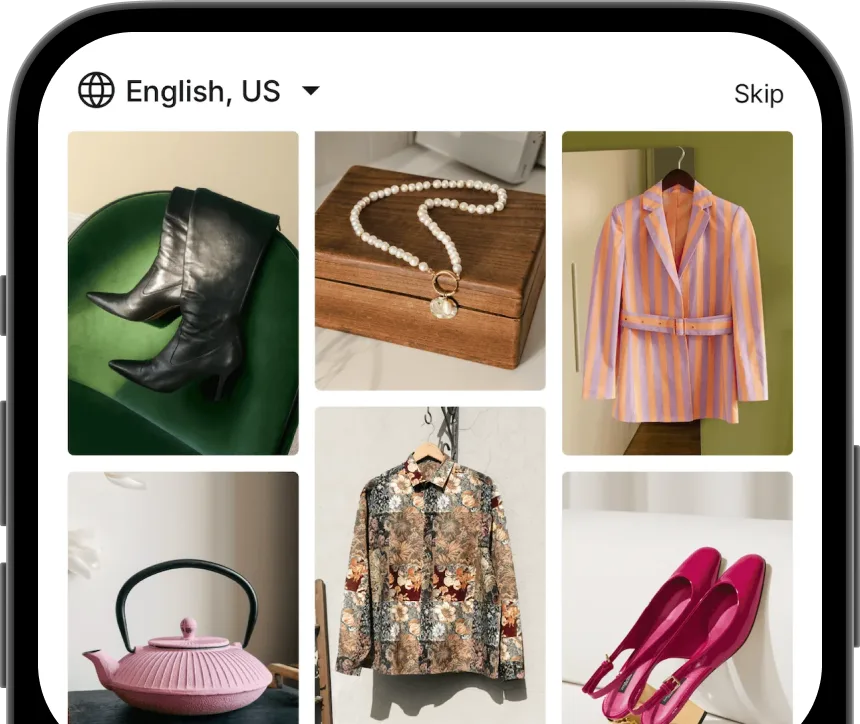 Personalized For You feed: discovery grid of items tailored to user interests