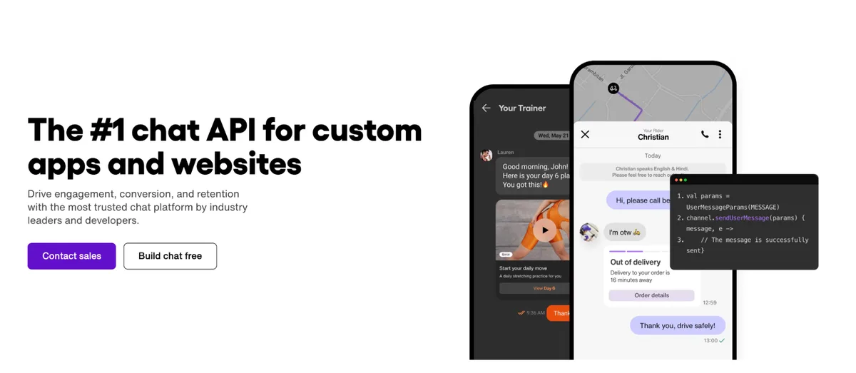 Sendbird - The number one chat API for custom apps and websites
