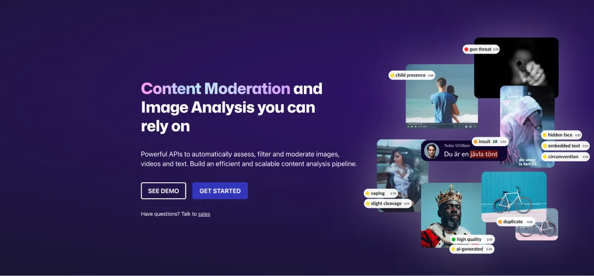 Sightengine - Content Moderation and Image Analysis you can rely on