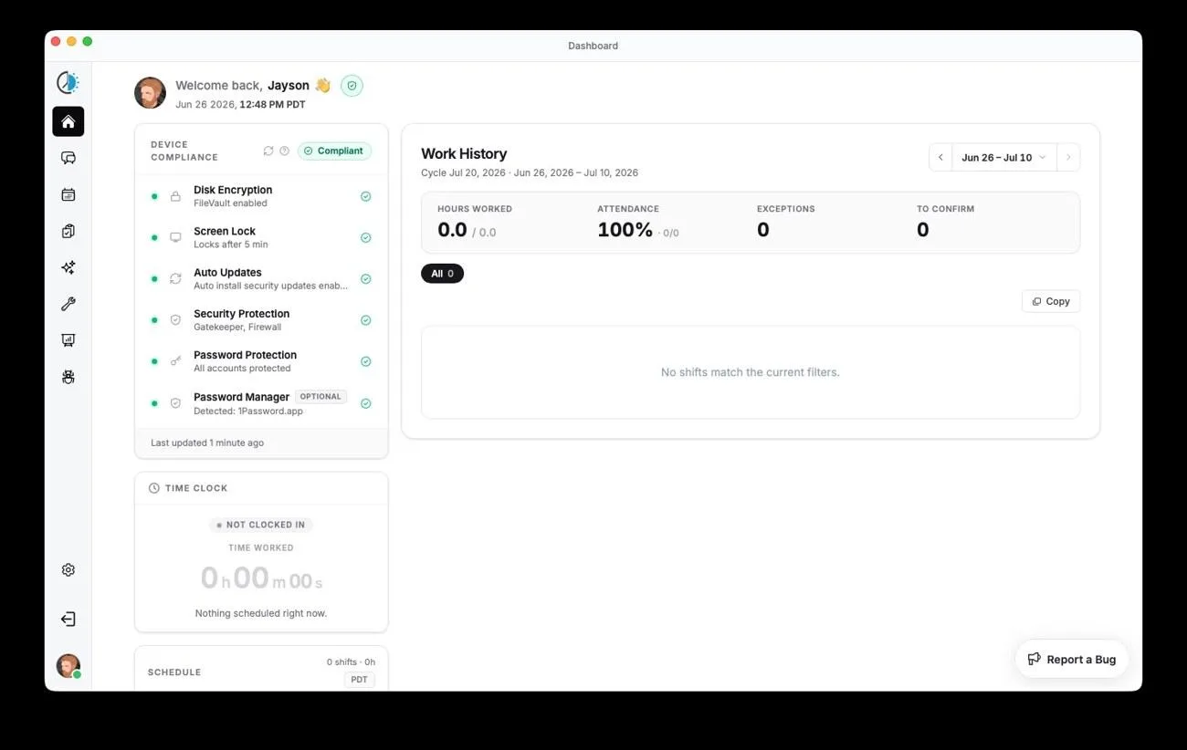 MyTimeIn pairing Stream Chat with device compliance and time tracking in one app - the daily home base for every virtual assistant