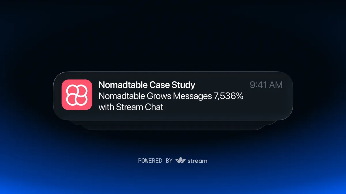 Nomadtable Grows Messages 7,536% with Stream Chat
