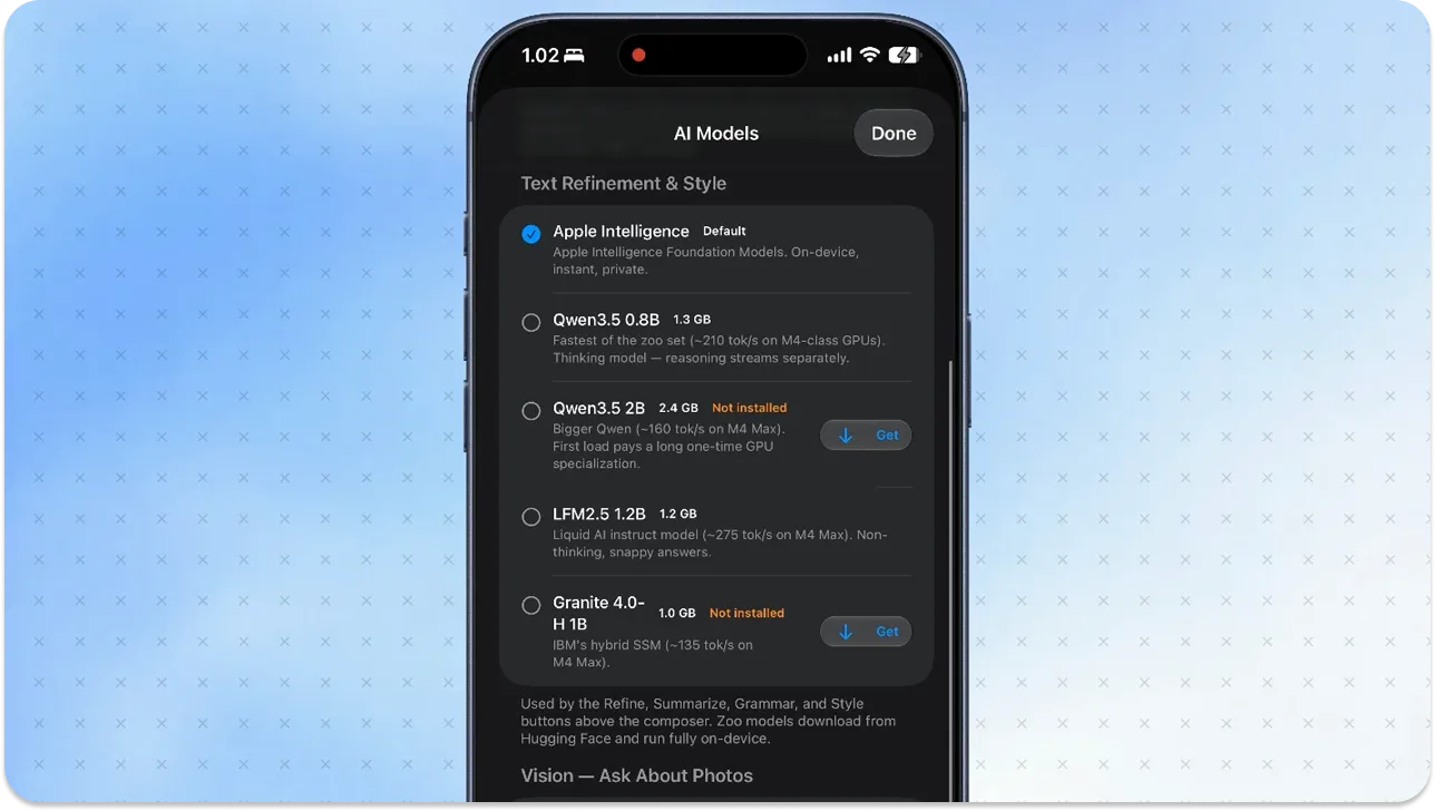 AI-powered refining models picker in Stream Chat