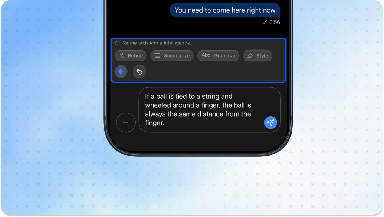 AI refinement buttons in Stream Chat message composer
