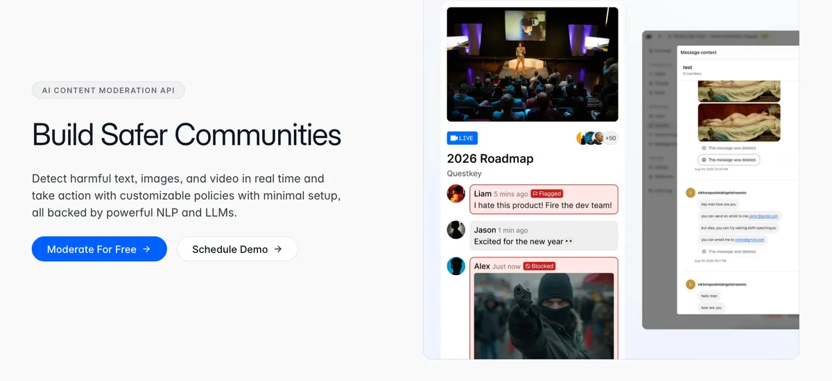 Stream AI Moderation dashboard