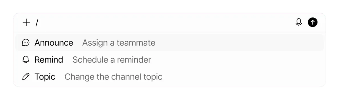 Slash commands