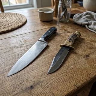 Knives on a table