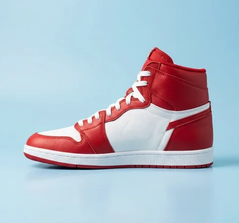 Red high-top sneaker listing photo