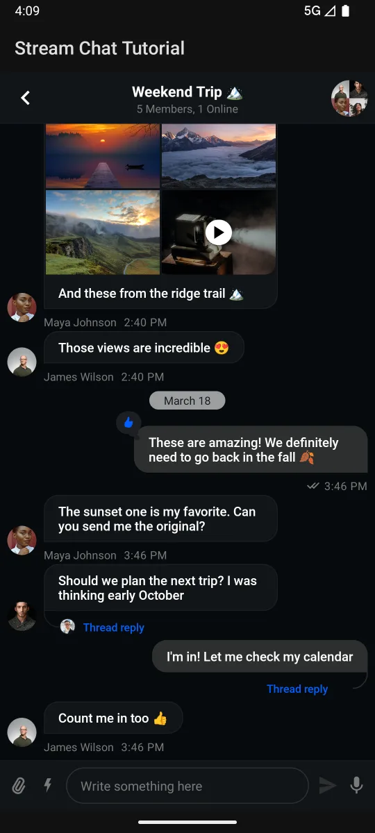 Message list chat interface for Kotlin on Android