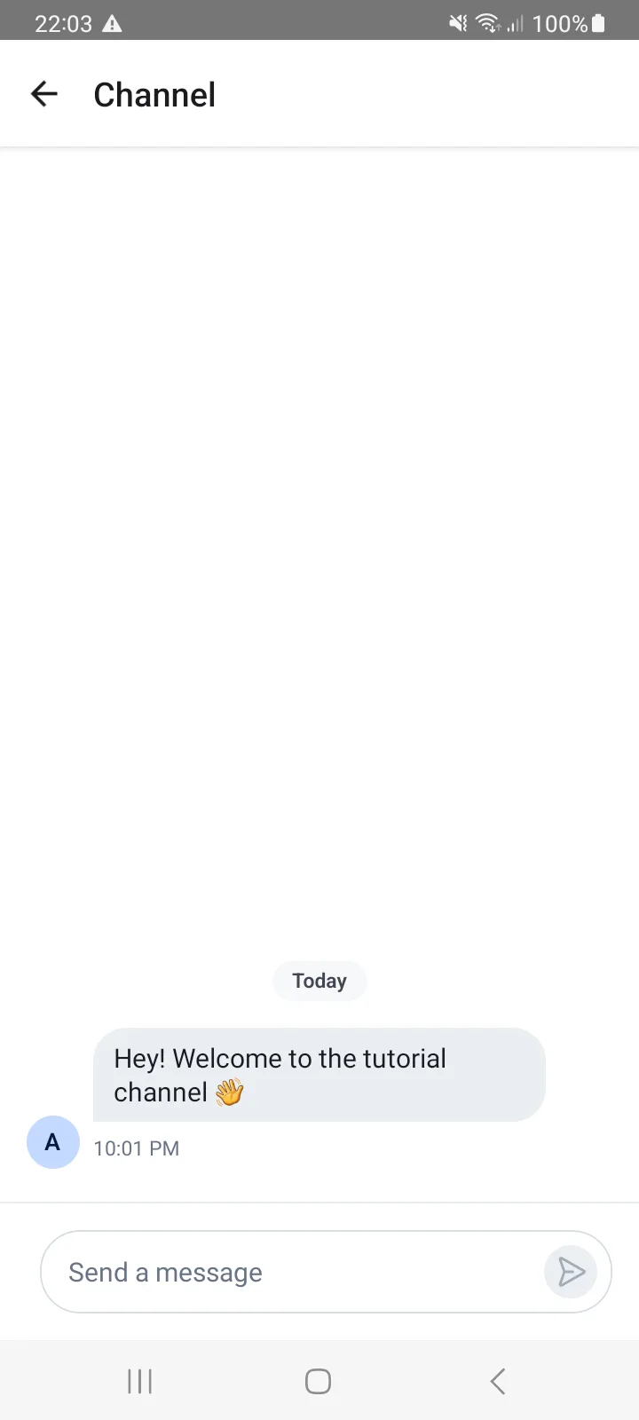 Channel screen on Android