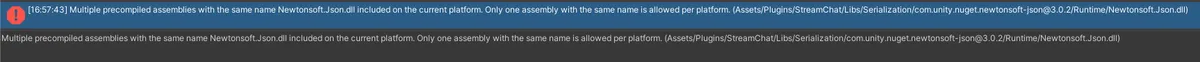 Unity console Json conflict