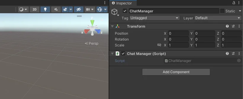 Attached script to game object