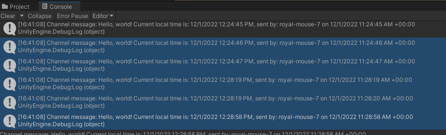 New message confirmation