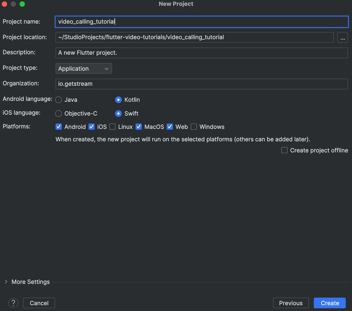 Create Flutter Project