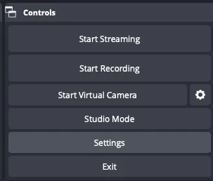 Screenshot shows OBS settings