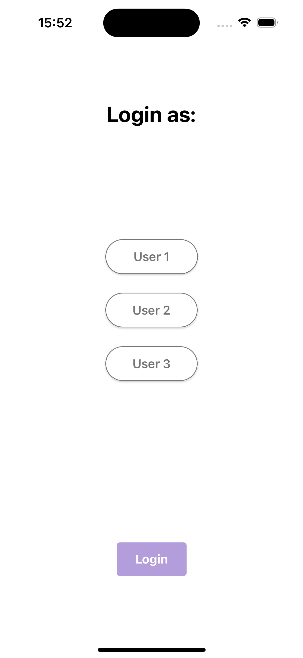 Preview of Login Screen