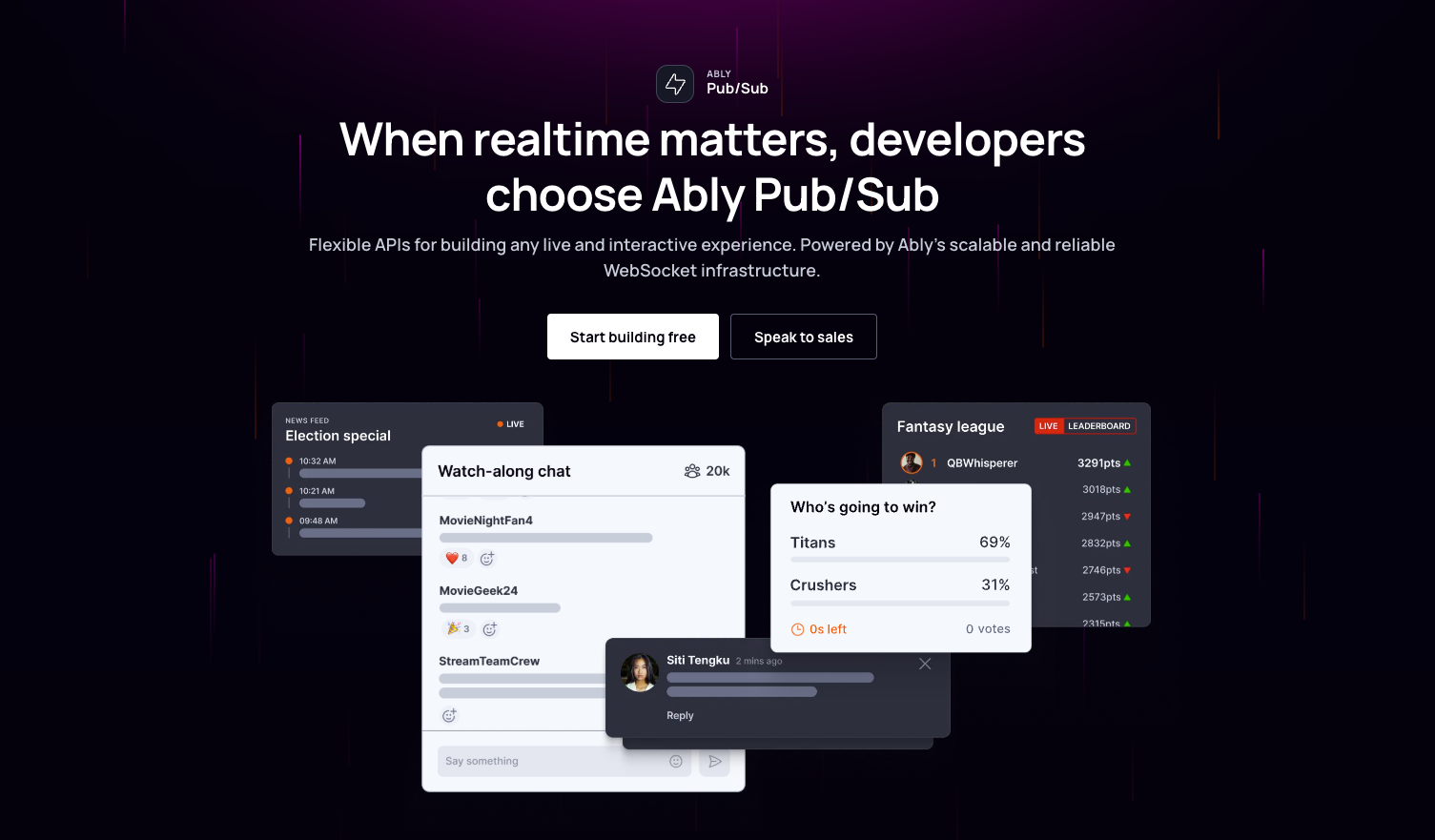 Ably Pub/Sub: when realtime matters, developers choose Ably