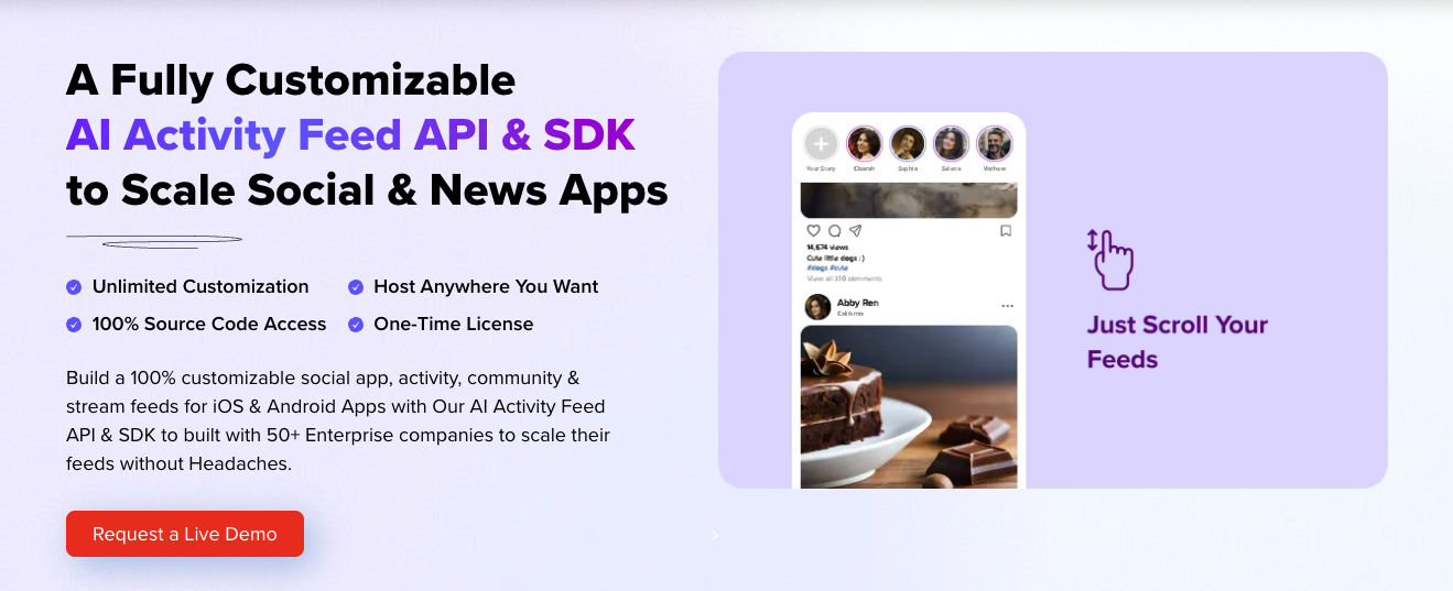 MirrorFly: AI Activity Feed API and SDK for social and news apps