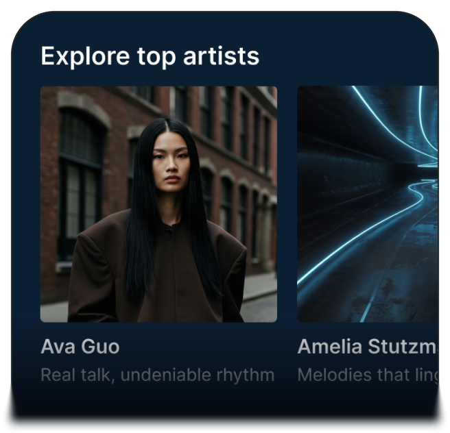 Ranked discovery feed showing personalized content by interest