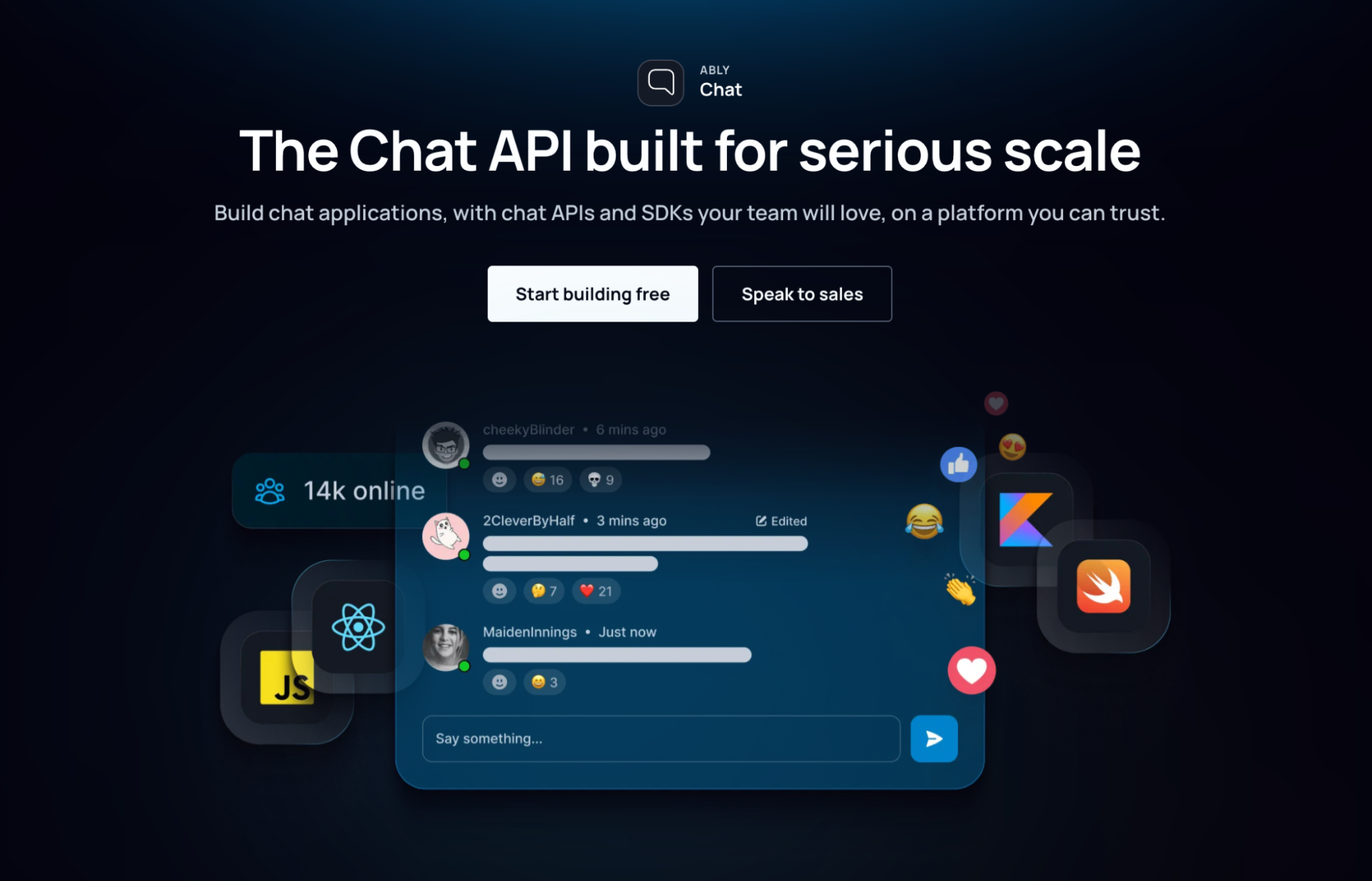 Ably Chat - The Chat API built for serious scale