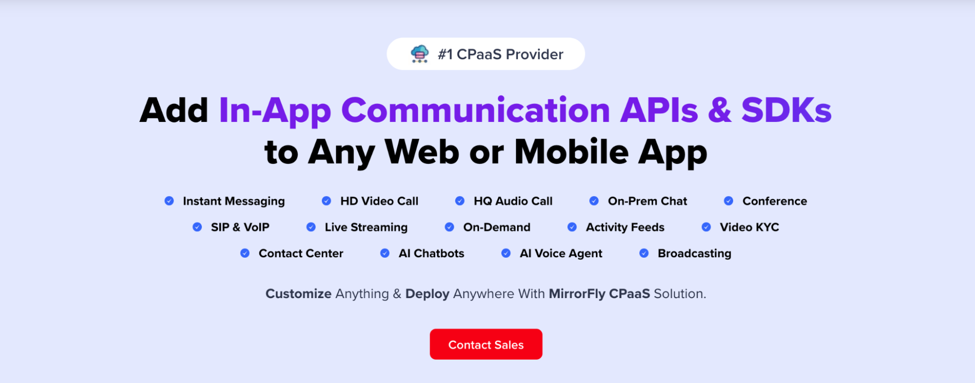 MirrorFly - Add In-App Communication APIs and SDKs to Any Web or Mobile App