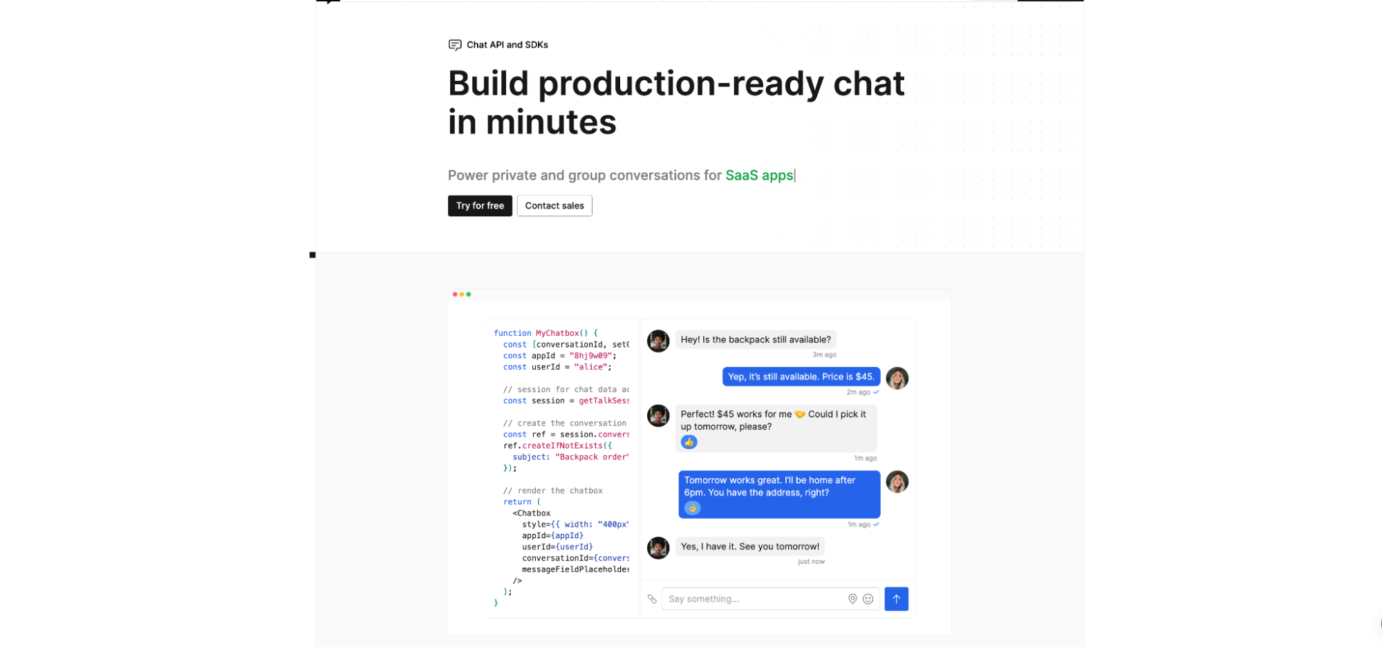 TalkJS - Build production-ready chat in minutes