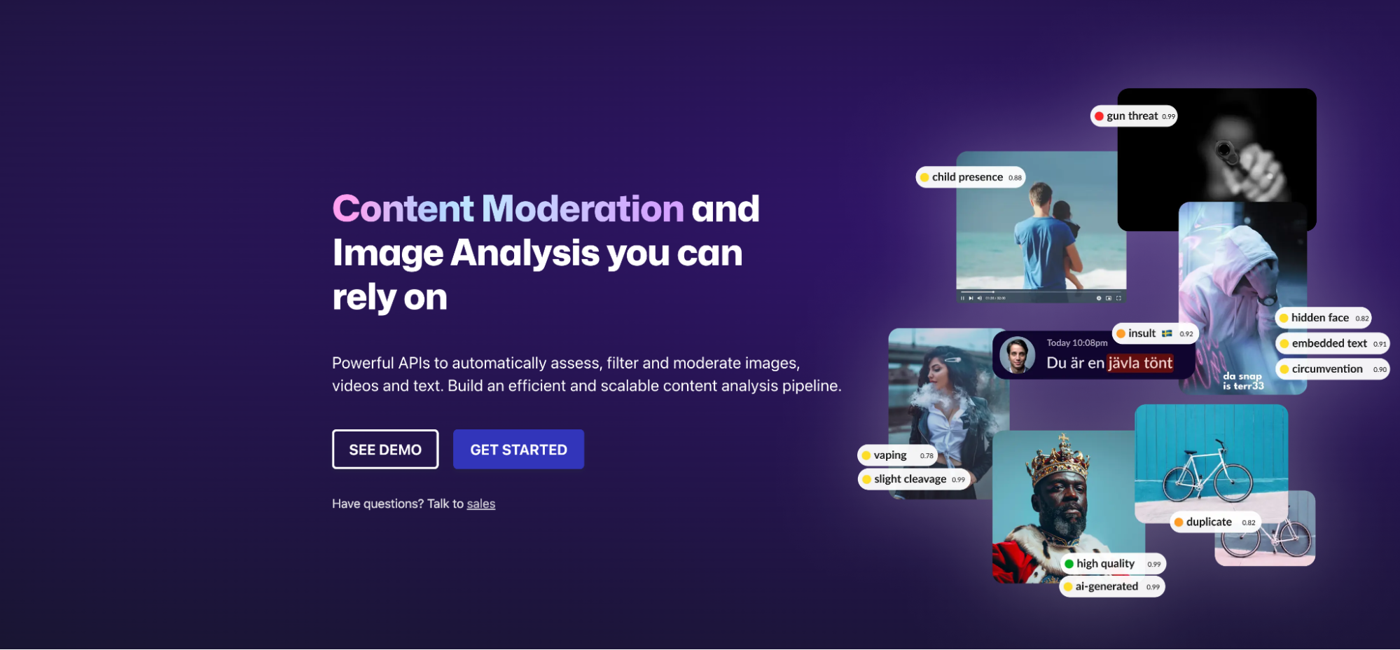 Sightengine - Content Moderation and Image Analysis you can rely on